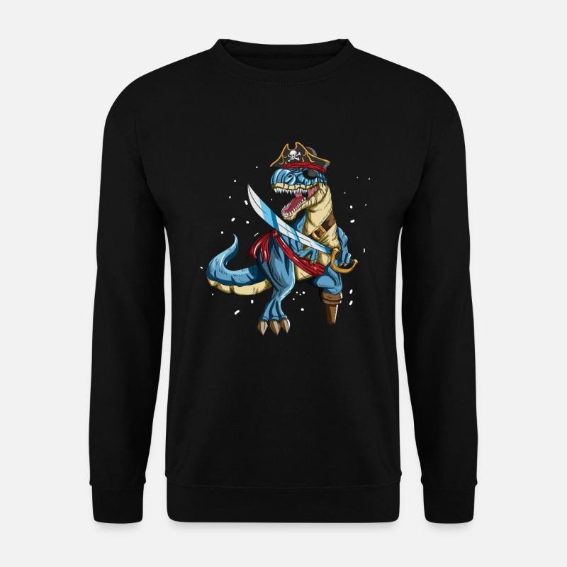 Pirate Dino T-Rex Pirate Outfit Eye Patch Sabre - Sweat-shirt Unisexe - noir