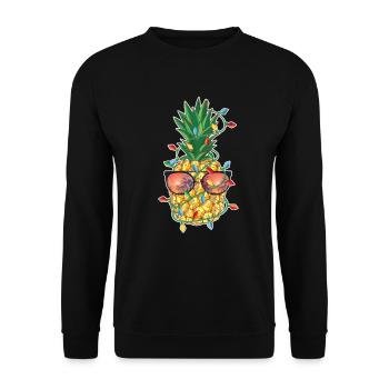 Christmas Fruit Pineapple Holiday Outfit X-Mas - Unisex Sweatshirt - black - Front - Alina (178cm) & Michal (187cm)