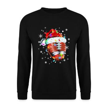 Joueur de football Costume de football Noël Noël X-Mas - Sweat-shirt Unisexe - noir - Devant - Alina (178cm) & Michal (187cm)