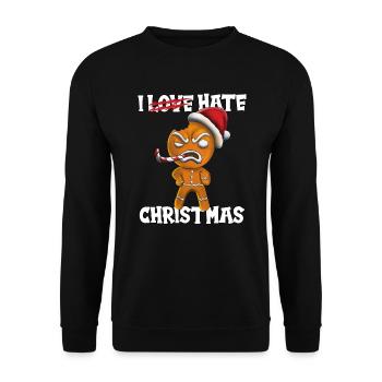 I Love... I hate Christmas cookies at Christmas - Unisex Sweatshirt - black - Front - Alina (178cm) & Michal (187cm)