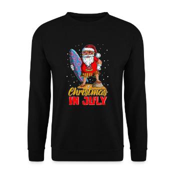 Surfer Weihnachten im Urlaub Strandoutfit Freizeit - Unisex Pullover - Schwarz - Vorne - Alina (178cm) & Michal (187cm)