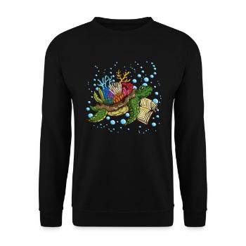 Lire le livre Livres Turtle est intelligent lire - Sweat-shirt Unisexe - noir - Devant - Alina (178cm) & Michal (187cm)