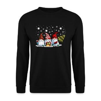 Drôle de déguisement du Père Noël - Sweat-shirt Unisexe - noir - Devant - Alina (178cm) & Michal (187cm)