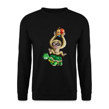 La tortue porte des vacances de paresseux et d’escargot - Sweat-shirt Unisexe - noir - Devant - Alina (178cm) & Michal (187cm)