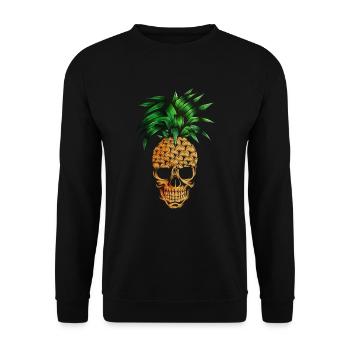 Anan's Fruit Halloween Skeleton Costume Pineapple Fan - Unisex Sweatshirt - black - Front - Alina (178cm) & Michal (187cm)