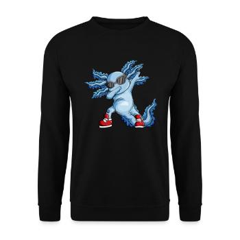 Axolotl with red dancing shoes Sunglasses Dabbing - Unisex Sweatshirt - black - Front - Alina (178cm) & Michal (187cm)