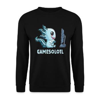 Moch Axolotl sur PC Jeux de joueurs Jouer Gamesolotl - Sweat-shirt Unisexe - noir - Devant - Alina (178cm) & Michal (187cm)