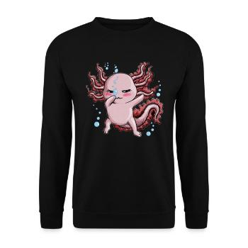 Sea Ocean Newt Axolotl Does Dabbing in Water - Unisex Sweatshirt - black - Front - Alina (178cm) & Michal (187cm)