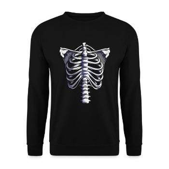 Poitrine squelettique Torse Os Halloween Outfit - Sweat-shirt Unisexe - noir - Devant - Alina (178cm) & Michal (187cm)
