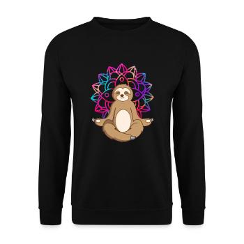Sloth Mandala Sloth Yoga Shirt Tenue de Yoga - Sweat-shirt Unisexe - noir - Devant - Alina (178cm) & Michal (187cm)