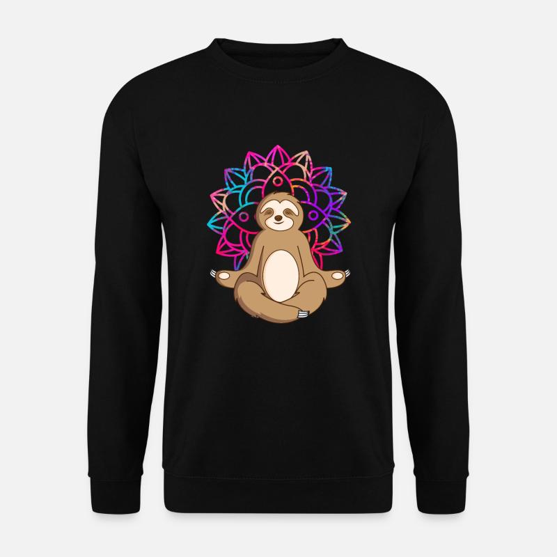 Faultier Mandala Faultier Yogashirt Yoga Outfit - Unisex Pullover - Schwarz