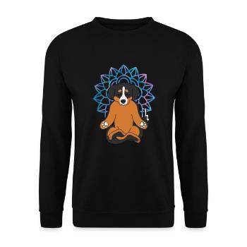 Chemise Chien Yoga Mandala Drôle Spirituel Med - Sweat-shirt Unisexe - noir - Devant - Alina (178cm) & Michal (187cm)