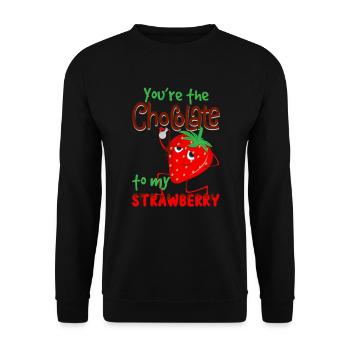 Combinaison fraise chocolat Mangez de la nourriture délicieuse - Sweat-shirt Unisexe - noir - Devant - Alina (178cm) & Michal (187cm)