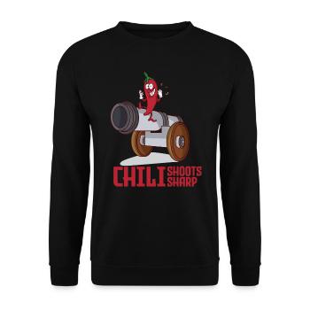 Un drôle de chiots de chili et des pousses chaudes - Sweat-shirt Unisexe - noir - Devant - Alina (178cm) & Michal (187cm)