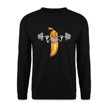 Fruit Sports Workout Haltérophilie Banana Nutrition - Sweat-shirt Unisexe - noir - Devant - Alina (178cm) & Michal (187cm)