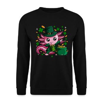 Cute goblin newt does dabbing on St Patriks Day - Unisex Sweatshirt - black - Front - Alina (178cm) & Michal (187cm)