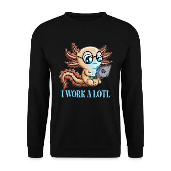 Drôle de dire Travail Cadeau Je travaille beaucoup - Sweat-shirt Unisexe - noir - Devant - Alina (178cm) & Michal (187cm)