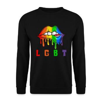 Cadeau Sexualité LGBT Bisexuel Gay - Sweat-shirt Unisexe - noir - Devant - Alina (178cm) & Michal (187cm)