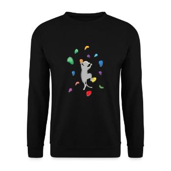 Climbing Cat Domestic Cat Pet Climbing Wall - Unisex Sweatshirt - black - Front - Alina (178cm) & Michal (187cm)