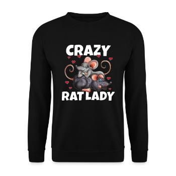 Verliebte Ratten mit Herzen Rattenkostüm Nagetier - Unisex Pullover - Schwarz - Vorne - Alina (178cm) & Michal (187cm)