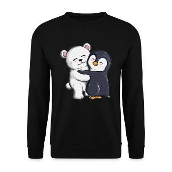 Ours polaire pingouin câlin câlins pingouins - Sweat-shirt Unisexe - noir - Devant - Alina (178cm) & Michal (187cm)