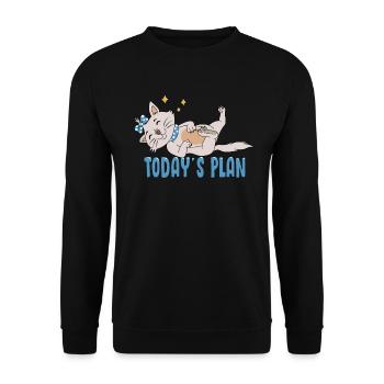 Sleeping cat wants to sleep today Pajamas - Unisex Sweatshirt - black - Front - Alina (178cm) & Michal (187cm)