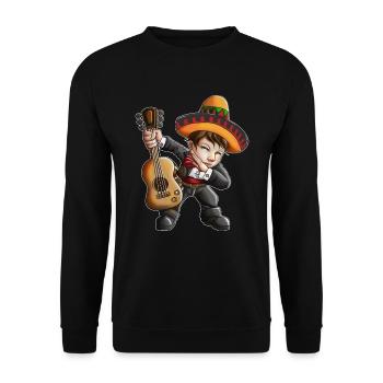 Mexican Guitar Musician Suit Dab Dabbing - Unisex Sweatshirt - black - Front - Alina (178cm) & Michal (187cm)