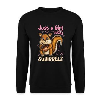 Cool Squirrel Rodent Nut Lover Design - Unisex Sweatshirt - black - Front - Alina (178cm) & Michal (187cm)