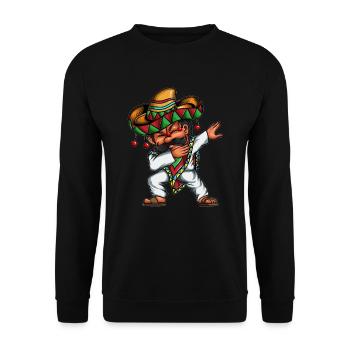 Dancing Mexican Mexico Dabbing Pocho Sobrero - Unisex Sweatshirt - black - Front - Alina (178cm) & Michal (187cm)
