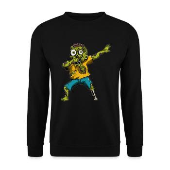 Zombie Pumpkin Zombie Dabbing Halloween - Unisex Sweatshirt - black - Front - Alina (178cm) & Michal (187cm)