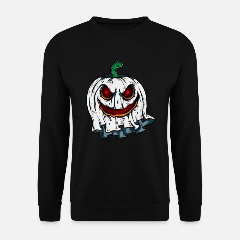 Ghost Pumpkin Glowing Skeleton Halloween - Unisex Sweatshirt - black