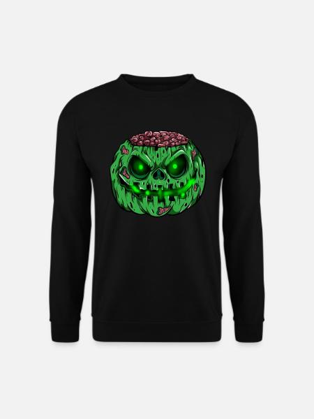 Zombie Pumpkin Glowing Skeleton Halloween Zombie - Unisex Sweatshirt - black