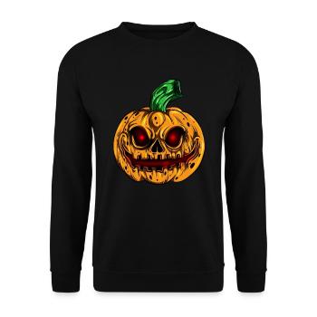 Citrouille orange Squelette brillant Halloween - Sweat-shirt Unisexe - noir - Devant - Alina (178cm) & Michal (187cm)