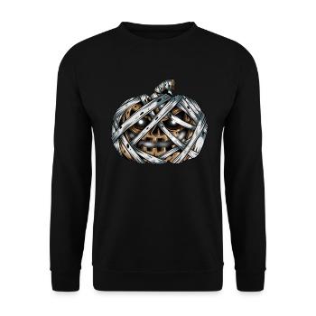 Mummy Pumpkin Glowing Skeleton Halloween - Unisex Sweatshirt - black - Front - Alina (178cm) & Michal (187cm)