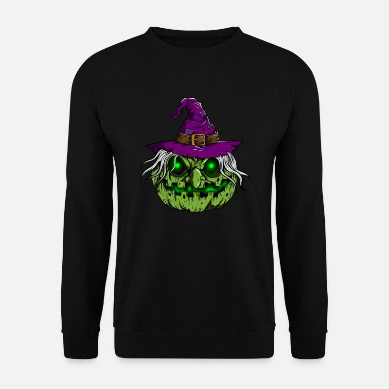 Witches Pumpkin Glowing Skeleton Halloween - Unisex Sweatshirt - black