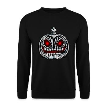 Skeleton Pumpkin Luminous Skeleton Halloween - Unisex Sweatshirt - black - Front - Alina (178cm) & Michal (187cm)