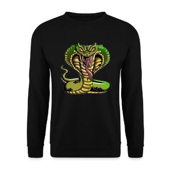 langue serpent grift serpent hochet battements - Sweat-shirt Unisexe - noir - Devant - Alina (178cm) & Michal (187cm)