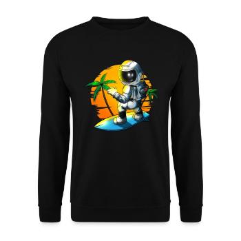 Vacances: Mers du Sud, Enfants, Surfeurs, Astronautes, Astronautes - Sweat-shirt Unisexe - noir - Devant - Alina (178cm) & Michal (187cm)