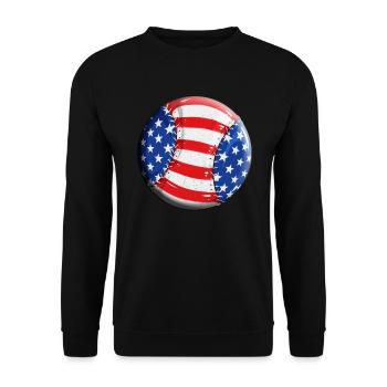 Kids Baseball USA Flag Design Professional Baseball - Unisex Sweatshirt - black - Front - Alina (178cm) & Michal (187cm)
