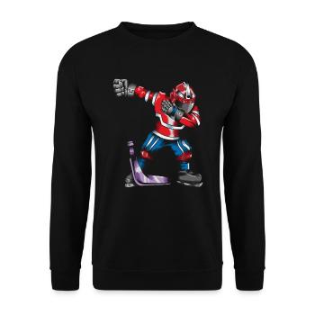 Un joueur de hockey sur glace fait la danse dab - Sweat-shirt Unisexe - noir - Devant - Alina (178cm) & Michal (187cm)