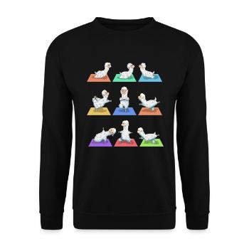 Alpaca Power Yoga Sport Balance Tranquility inner center - Unisex Sweatshirt - black - Front - Alina (178cm) & Michal (187cm)