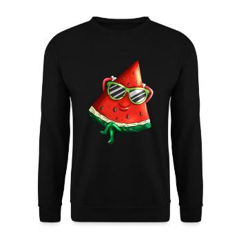 melon beach vacations fruit watermelon - Sweat-shirt Unisexe - noir - Devant - Alina (178cm) & Michal (187cm)