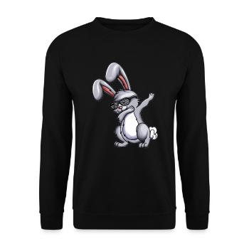 Dabbing Rabbit Rabbit Rabbit Rabbit Costume Dab Rabbit - Unisex Sweatshirt - black - Front - Alina (178cm) & Michal (187cm)