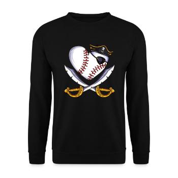 Baseball Pirate Sports Baseball Bats Pirate - Sweat-shirt Unisexe - noir - Devant - Alina (178cm) & Michal (187cm)