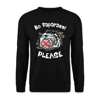 No Paparazzi Please No Photography - Unisex Pullover - Schwarz - Vorne - Alina (178cm) & Michal (187cm)