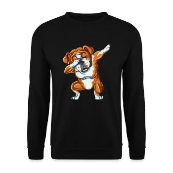 Hundezucht Hund Besitzer Frauchen Herrchen Dabbing - Unisex Pullover - Schwarz - Vorne - Alina (178cm) & Michal (187cm)