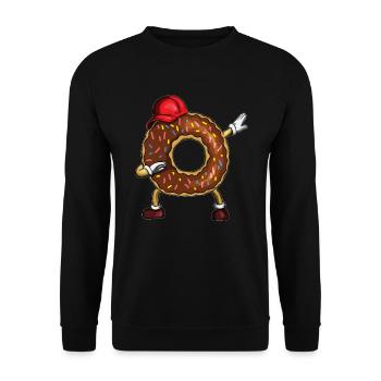 Leckerer Donut Dab Dabbing tanzen Tanzstunde - Unisex Pullover - Schwarz - Vorne - Alina (178cm) & Michal (187cm)
