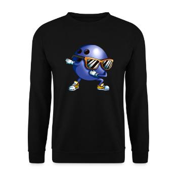 Bowlingbahn Bowling Dab Dabbing Bowler innen - Unisex Pullover - Schwarz - Vorne - Alina (178cm) & Michal (187cm)