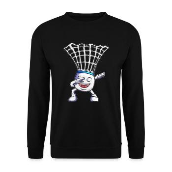 Badminton Makes Dabbing Holiday Dance Dab Design - Unisex Sweatshirt - black - Front - Alina (178cm) & Michal (187cm)