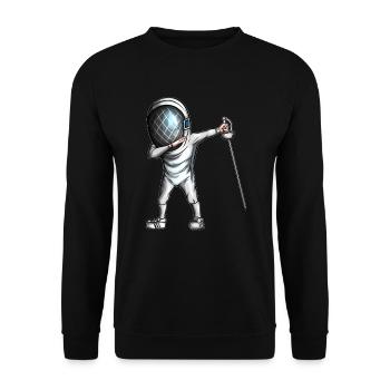 Fechtkunst Degen Kampf Fechtform Degenfechten - Unisex Pullover - Schwarz - Vorne - Alina (178cm) & Michal (187cm)
